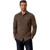 COOFANDY Mens Western Cowboy Shirt Long Sleeve Cotton Button Down Work Shirts with Pockets(Brown)