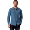 COOFANDY Mens Western Cowboy Shirt Long Sleeve Cotton Button Down Work Shirts with Pockets(Grey Blue)
