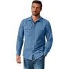 COOFANDY Mens Western Cowboy Shirt Long Sleeve Cotton Button Down Work Shirts with Pockets(Light Blue)
