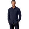 COOFANDY Mens Western Cowboy Shirt Long Sleeve Cotton Button Down Work Shirts with Pockets(Navy Blue)