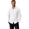 COOFANDY Mens Western Cowboy Shirt Long Sleeve Cotton Button Down Work Shirts with Pockets(White)