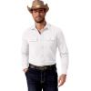 COOFANDY Mens Western Cowboy Shirt Long Sleeve Cotton Button Down Work Shirts with Pockets(White)