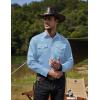 COOFANDY Mens Western Cowboy Shirts Cotton Long Sleeve Shirts with Two Pockets Embroidered(Light Blue)