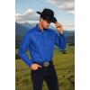 COOFANDY Mens Western Cowboy Shirts Cotton Long Sleeve Shirts with Two Pockets Embroidered(Royal Blue)