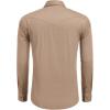 COOFANDY Mens Western Cowboy Shirts Cotton Long Sleeve Shirts with Two Pockets Embroidered(Solid Dark Khaki)