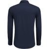 COOFANDY Mens Western Cowboy Shirts Cotton Long Sleeve Shirts with Two Pockets Embroidered(Solid Deep Blue)