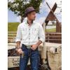 COOFANDY Mens Western Cowboy Shirts Cotton Long Sleeve Shirts with Two Pockets Embroidered(White)