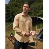 COOFANDY Men’s Western Cowboy Shirts Long Sleeve Cotton Casual Button Down Work Shirt with Pockets(Khaki-tan)