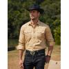 COOFANDY Men’s Western Cowboy Shirts Long Sleeve Cotton Casual Button Down Work Shirt with Pockets(Khaki-tan)