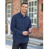 COOFANDY Men’s Western Cowboy Shirts Long Sleeve Cotton Casual Button Down Work Shirt with Pockets(Navy Blue)