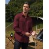 COOFANDY Men’s Western Cowboy Shirts Long Sleeve Cotton Casual Button Down Work Shirt with Pockets(Solid Wine Red)