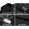COOFANDY Men’s Western Cowboy Shirts Long Sleeve Embroidered Shirt Slim Fit Casual Button Down Shirts(Black)