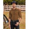 COOFANDY Men’s Western Cowboy Shirts Long Sleeve Embroidered Shirt Slim Fit Casual Button Down Shirts(Coffee)
