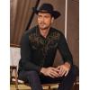 COOFANDY Men’s Western Cowboy Shirts Long Sleeve Embroidered Shirt Slim Fit Casual Button Down Shirts(Pat1)