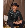 COOFANDY Men’s Western Cowboy Shirts Long Sleeve Embroidered Shirt Slim Fit Casual Button Down Shirts(Pat2)