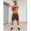 COOFANDY Men’s Workout Gym Shorts Mesh Athletic Shorts Lightweight Quick Dry Training Short Pants with Pockets(Brown(1 Pack of 1))