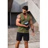COOFANDY Men’s Workout Hooded Tank Tops 2 Pack Zip Up Sleeveless Gym Shirts Muscle Cut Off T Shirt Bodybuilding Hoodies(Army Green/Black(2pcs))
