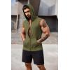 COOFANDY Men’s Workout Hooded Tank Tops 2 Pack Zip Up Sleeveless Gym Shirts Muscle Cut Off T Shirt Bodybuilding Hoodies(Army Green/Black(2pcs))