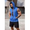 COOFANDY Men’s Workout Hooded Tank Tops 2 Pack Zip Up Sleeveless Gym Shirts Muscle Cut Off T Shirt Bodybuilding Hoodies(Blue)