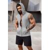 COOFANDY Men’s Workout Hooded Tank Tops 2 Pack Zip Up Sleeveless Gym Shirts Muscle Cut Off T Shirt Bodybuilding Hoodies(Light Grey/Black(2pcs))