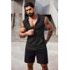 COOFANDY Men’s Workout Hooded Tank Tops 2 Pack Zip Up Sleeveless Gym Shirts Muscle Cut Off T Shirt Bodybuilding Hoodies(Navy/Black(2pcs))