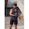 COOFANDY Men’s Workout Hooded Tank Tops 2 Pack Zip Up Sleeveless Gym Shirts Muscle Cut Off T Shirt Bodybuilding Hoodies(Navy/Black(2pcs))