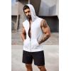 COOFANDY Men’s Workout Hooded Tank Tops 2 Pack Zip Up Sleeveless Gym Shirts Muscle Cut Off T Shirt Bodybuilding Hoodies(White)