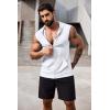COOFANDY Men’s Workout Hooded Tank Tops 2 Pack Zip Up Sleeveless Gym Shirts Muscle Cut Off T Shirt Bodybuilding Hoodies(White)