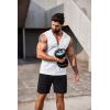 COOFANDY Men’s Workout Hooded Tank Tops 2 Pack Zip Up Sleeveless Gym Shirts Muscle Cut Off T Shirt Bodybuilding Hoodies(White)