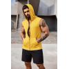 COOFANDY Men’s Workout Hooded Tank Tops 2 Pack Zip Up Sleeveless Gym Shirts Muscle Cut Off T Shirt Bodybuilding Hoodies(Yellow)