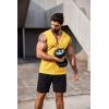 COOFANDY Men’s Workout Hooded Tank Tops 2 Pack Zip Up Sleeveless Gym Shirts Muscle Cut Off T Shirt Bodybuilding Hoodies(Yellow)
