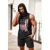 COOFANDY Men’s Workout Hooded Tank Tops Bodybuilding Muscle Cut Off T Shirt Sleeveless Gym Hoodies(1flag-black)
