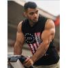 COOFANDY Men’s Workout Hooded Tank Tops Bodybuilding Muscle Cut Off T Shirt Sleeveless Gym Hoodies(1flag-black)