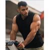 COOFANDY Men’s Workout Hooded Tank Tops Bodybuilding Muscle Cut Off T Shirt Sleeveless Gym Hoodies(Black)