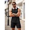 COOFANDY Men’s Workout Hooded Tank Tops Bodybuilding Muscle Cut Off T Shirt Sleeveless Gym Hoodies(Black)