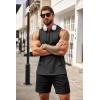 COOFANDY Men’s Workout Hooded Tank Tops Bodybuilding Muscle Cut Off T Shirt Sleeveless Gym Hoodies(Dark Grey)