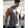 COOFANDY Men’s Workout Hooded Tank Tops Bodybuilding Muscle Cut Off T Shirt Sleeveless Gym Hoodies(Grey)
