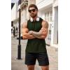 COOFANDY Men’s Workout Hooded Tank Tops Bodybuilding Muscle Cut Off T Shirt Sleeveless Gym Hoodies(Oliver Green)