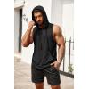 COOFANDY Men’s Workout Hooded Tank Tops Bodybuilding Muscle Cut Off T Shirt Sleeveless Gym Hoodies(Oliver Green)