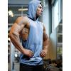 COOFANDY Men’s Workout Hooded Tank Tops Bodybuilding Muscle Cut Off T Shirt Sleeveless Gym Hoodies(Sky Blue)