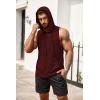 COOFANDY Men’s Workout Hooded Tank Tops Bodybuilding Muscle Cut Off T Shirt Sleeveless Gym Hoodies(Wine Red)