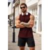 COOFANDY Men’s Workout Hooded Tank Tops Bodybuilding Muscle Cut Off T Shirt Sleeveless Gym Hoodies(Wine Red)