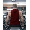 COOFANDY Men’s Workout Hooded Tank Tops Bodybuilding Muscle Cut Off T Shirt Sleeveless Gym Hoodies(Wine Red)