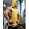COOFANDY Men’s Workout Hooded Tank Tops Bodybuilding Muscle Cut Off T Shirt Sleeveless Gym Hoodies(Yellow)