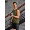 COOFANDY Men’s Workout Hooded Tank Tops Sleeveless Gym Hoodies Cotton Muscle Cut Off Shirt Bodybuilding Henley Shirts(Army Green)