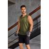 COOFANDY Men’s Workout Hooded Tank Tops Sleeveless Gym Hoodies Cotton Muscle Cut Off Shirt Bodybuilding Henley Shirts(Army Green)