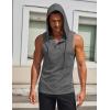 COOFANDY Men’s Workout Hooded Tank Tops Sleeveless Gym Hoodies Cotton Muscle Cut Off Shirt Bodybuilding Henley Shirts(Dark Grey)