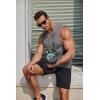 COOFANDY Men’s Workout Hooded Tank Tops Sleeveless Gym Hoodies Cotton Muscle Cut Off Shirt Bodybuilding Henley Shirts(Dark Grey)