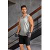 COOFANDY Men’s Workout Hooded Tank Tops Sleeveless Gym Hoodies Cotton Muscle Cut Off Shirt Bodybuilding Henley Shirts(Light Grey)