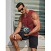 COOFANDY Men’s Workout Hooded Tank Tops Sleeveless Gym Hoodies Cotton Muscle Cut Off Shirt Bodybuilding Henley Shirts(Wine Red)